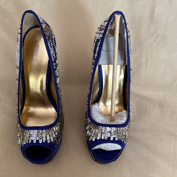 Nine West purple and silver heels - Picture 3 of 6